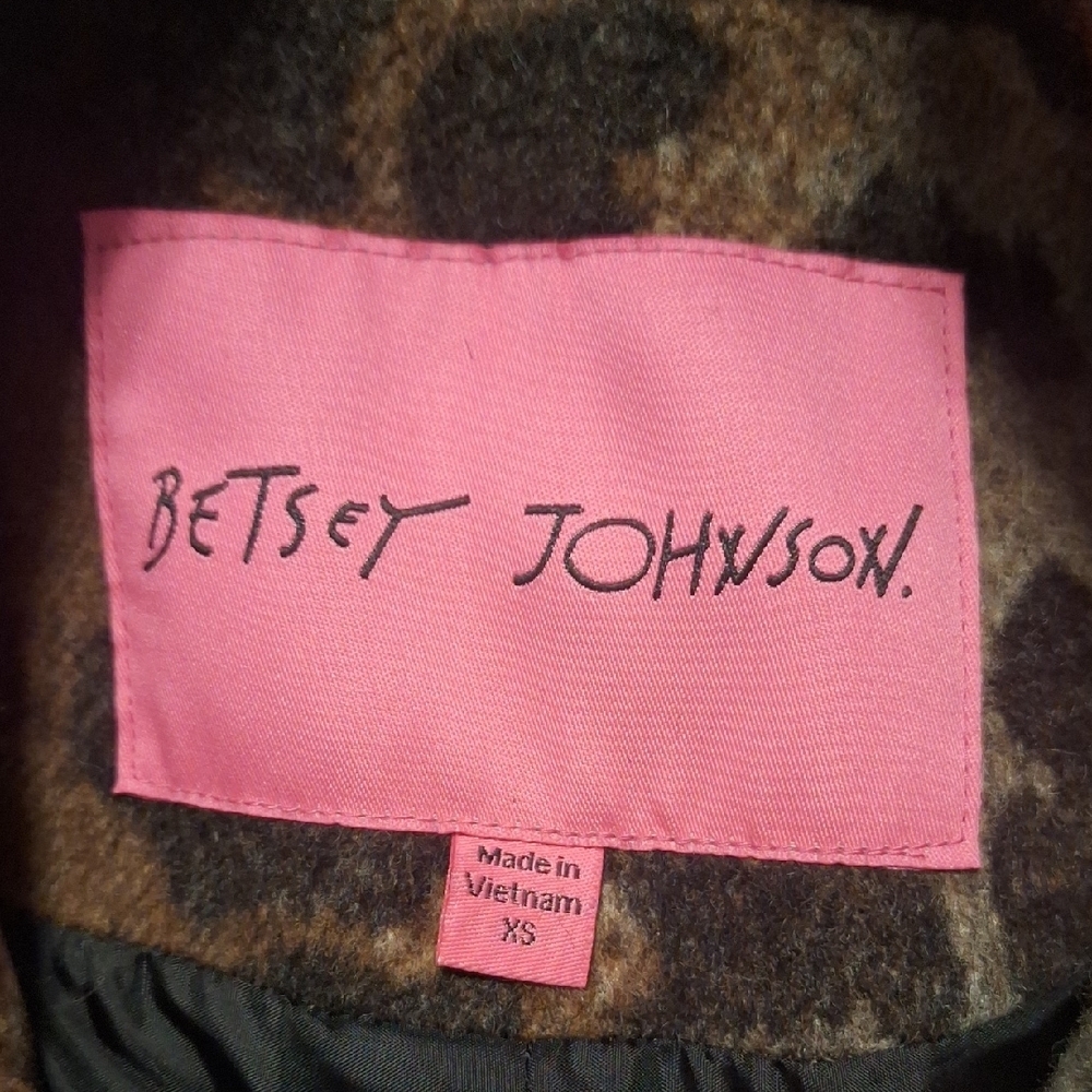 Betsey Johnson Brown and Black Leopard Swing Coat - Picture 9 of 13